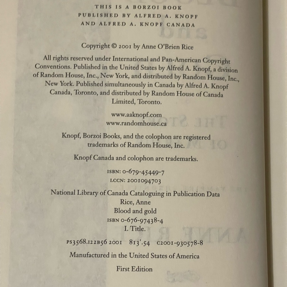 Blood & Gold - Anne Rice - Picture 3 of 4